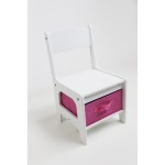 Masuta Pastel White 3 in 1 cu tabla de scris si spatii de stocare - MDF Liberty House